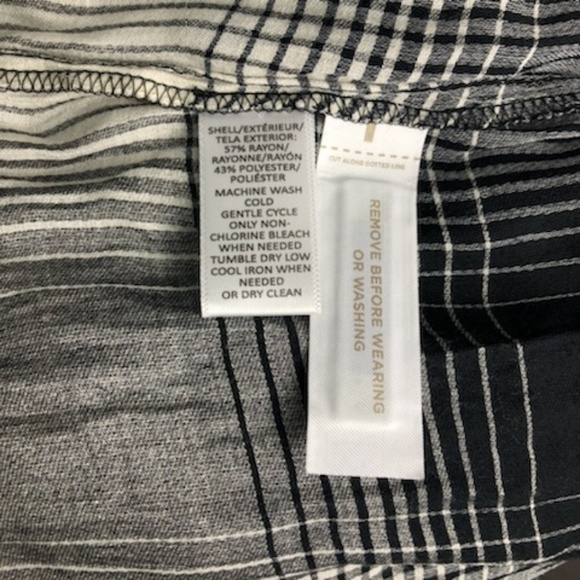 LOFT Plaid Split Neck Tunic Top Shirt Over Sized - Picture 7 of 7